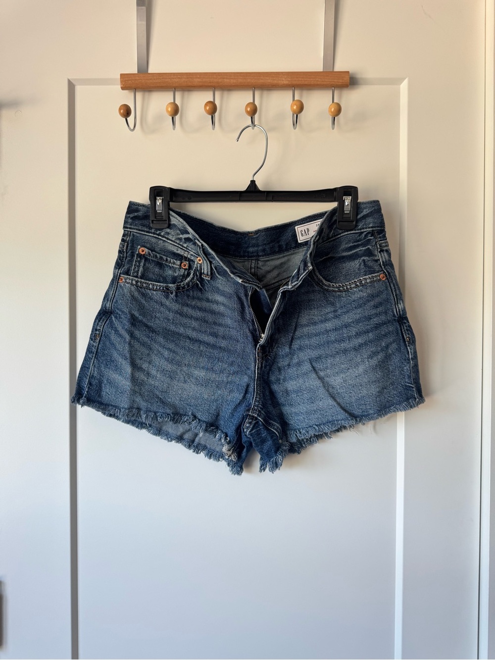 GAP Women's Distressed Dark Blue Denim Cutoff Shorts